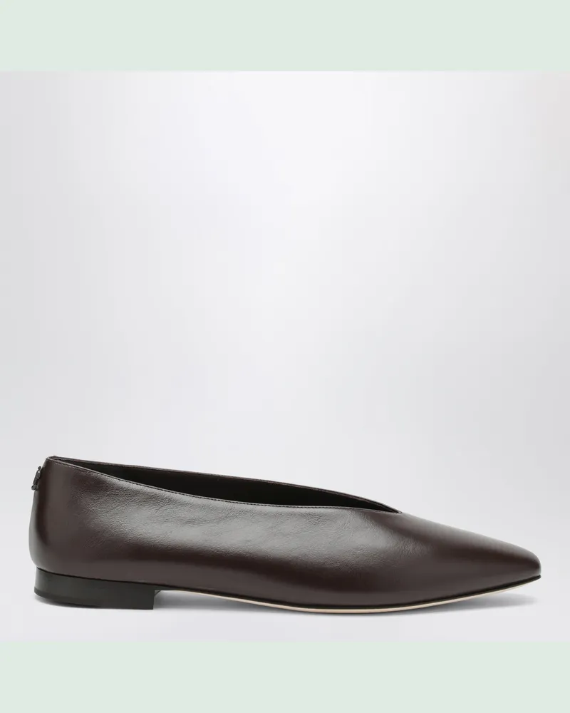 Jimmy Choo Margot Ballerinas aus Leder in Schokoladenbraun Brown