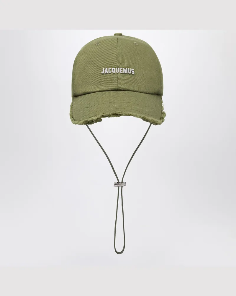 Jacquemus La Casquette Artichaut Kappe aus Baumwolle in Khaki Green