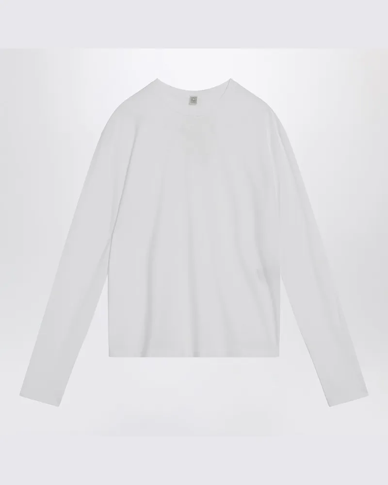 Totême Weißes T-Shirt aus Bio-Baumwollmischung Weiß
