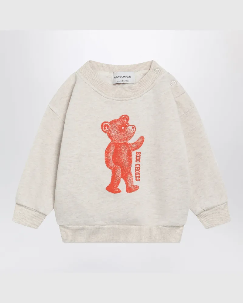 BOBO CHOSES Softpaw Monster Off-White Cotton Sweatshirt White