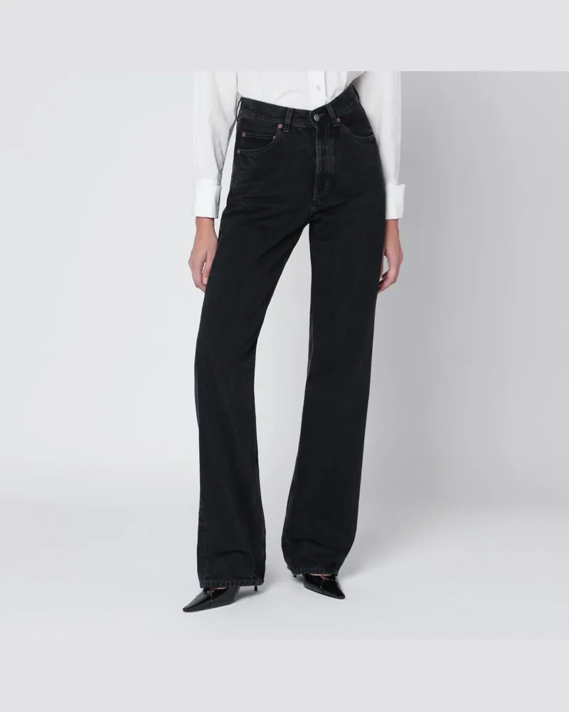 Saint Laurent Schwarze Jeans mit V-Bund Schwarz