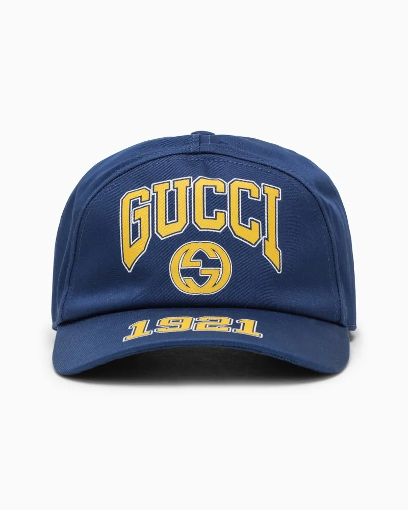 Gucci Blaue Baseballkappe mit Logo Blau