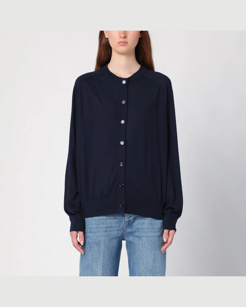 Bottega Veneta Marineblaue Strickjacke aus Kaschmir Blue