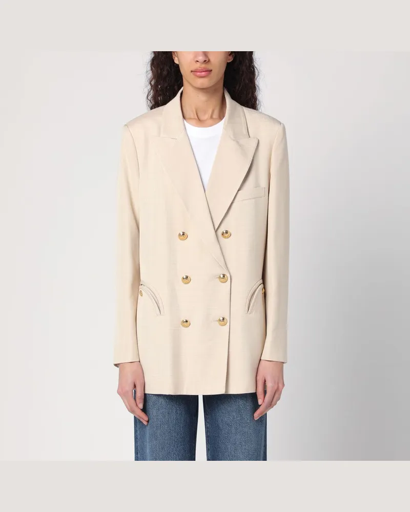 Blazé Milano Zweireihige Jacke Everynight in Elfenbein Weiß