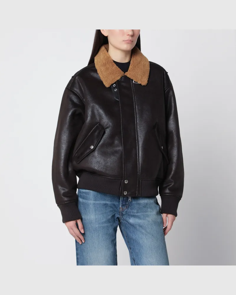 Dunst Schwarze Aviator Volume Bomberjacke Black