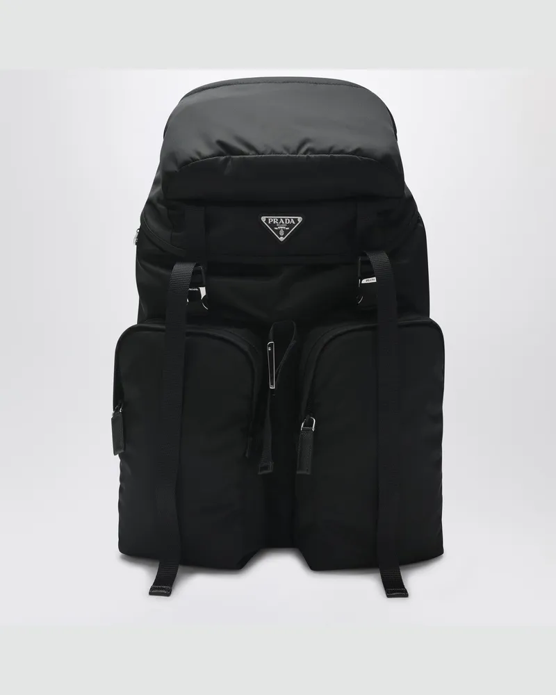Prada Rucksack aus schwarzem Re-Nylon und Saffiano Black