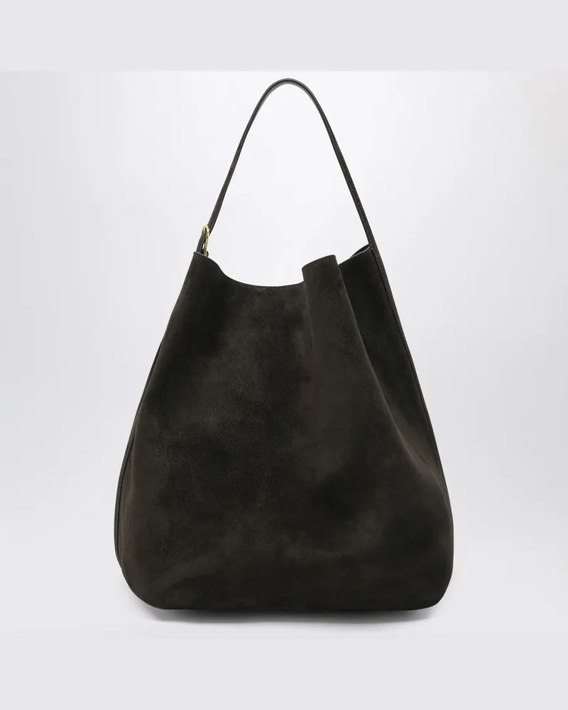 Totême Espresso-farbene Tragetasche aus Wildleder Braun