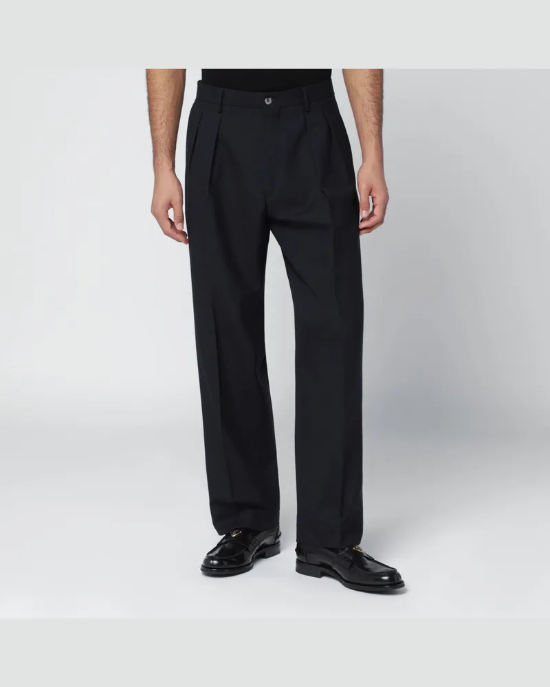 Biagio Santaniello Marineblaue Wollhose Blau