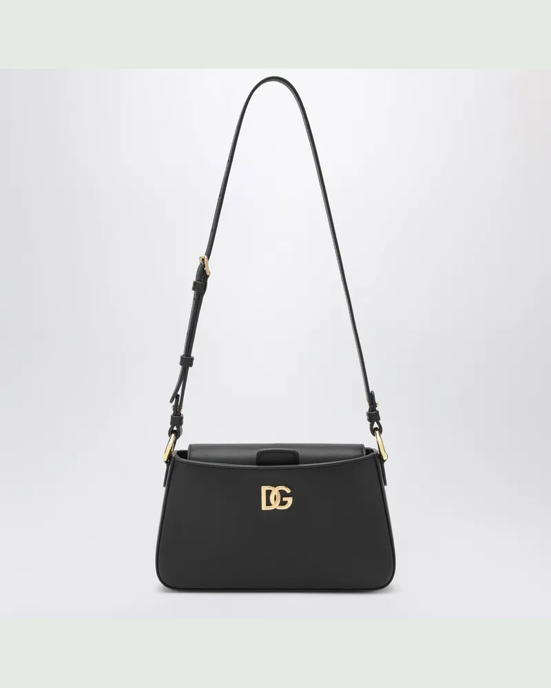 Dolce & Gabbana Schwarze Phone Bag aus Kalbsleder Black