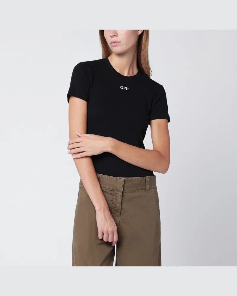 OFF-WHITE Schwarzes T-Shirt mit OFF-Logo Black