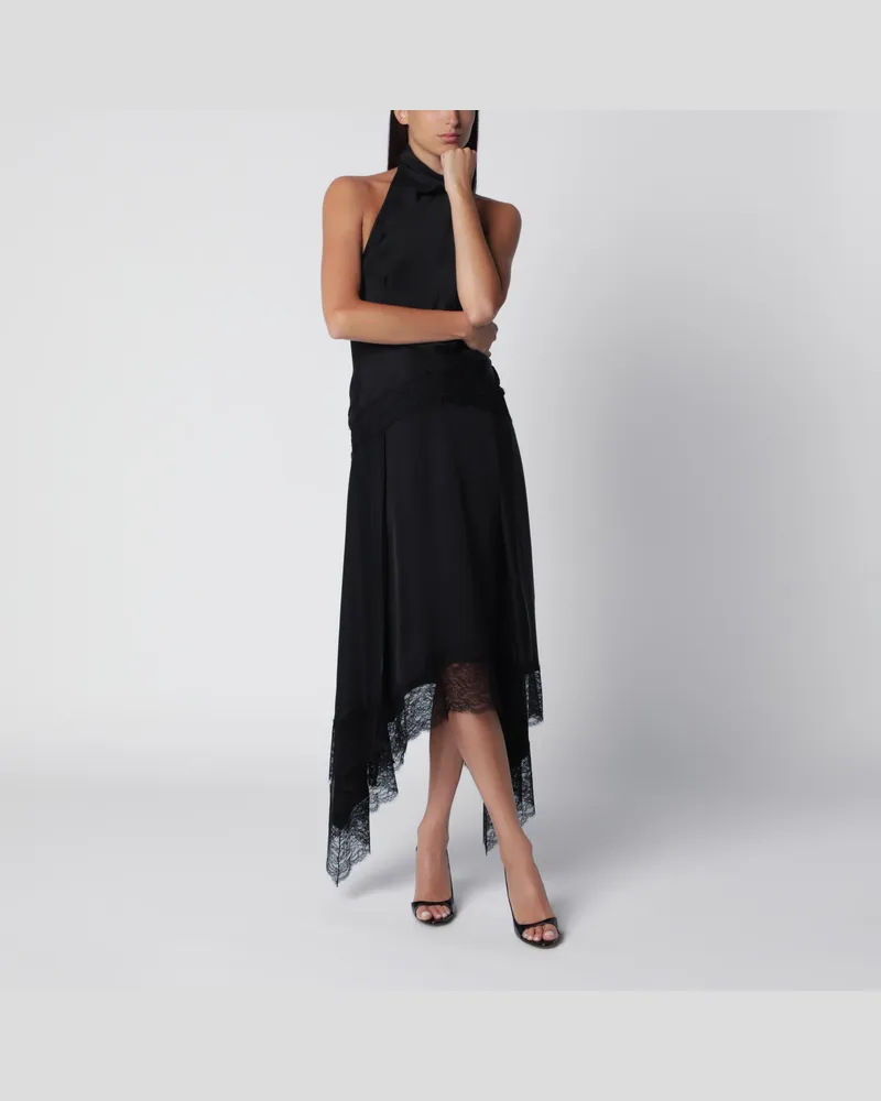 ANDAMANE Langes Tish Kleid schwarz aus Cupro Black