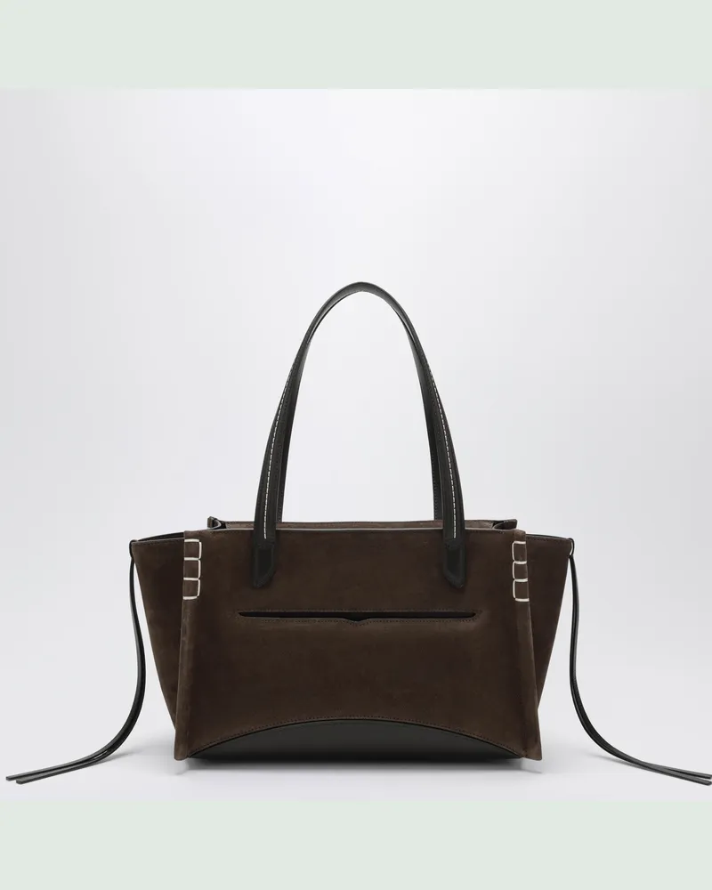 J.W.Anderson Längliche Loafer Cabas Tasche aus braunem Veloursleder Brown