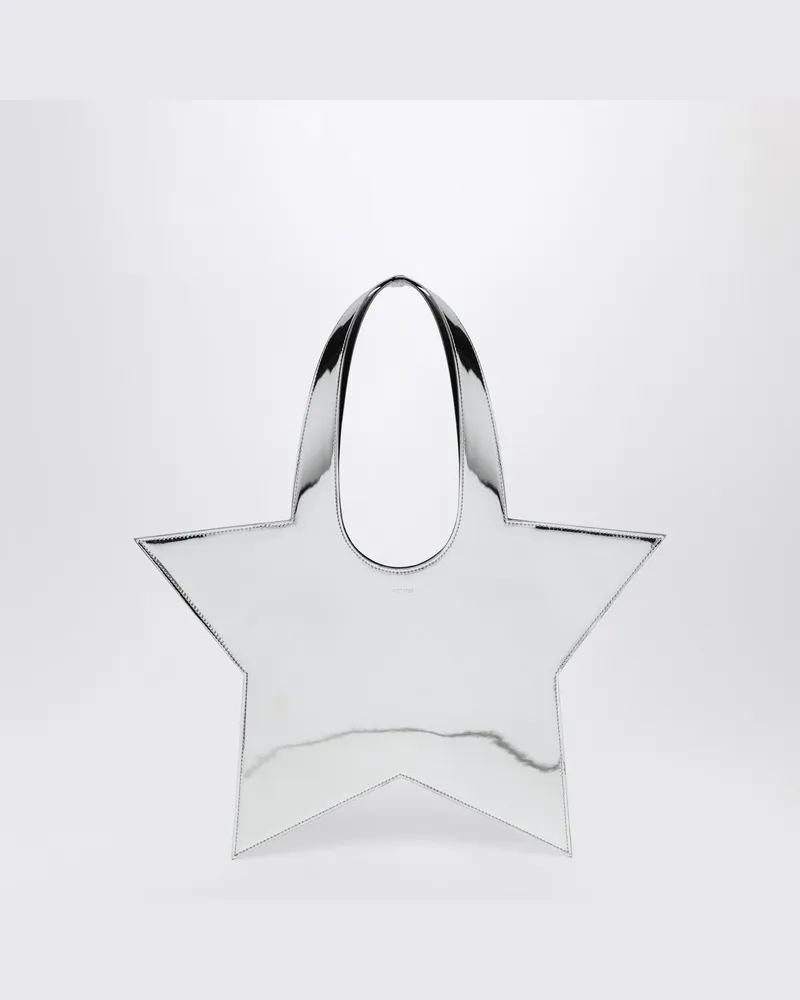 COPERNI Silberfarbene Spiegel-Tote-Bag Mini Star Metallisch