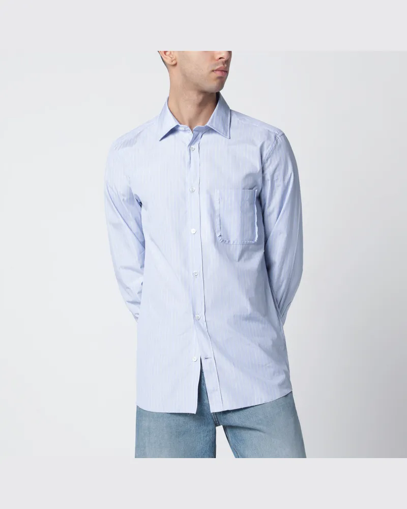 Maison Margiela Hemd mit Streifen in Hellblau Light