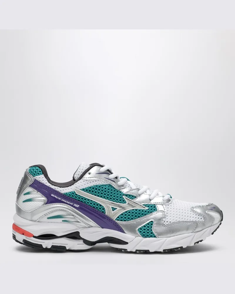 Mizuno SLWave Rider 10 Sneaker White/Silver/Teal Blue Mehrfarbig
