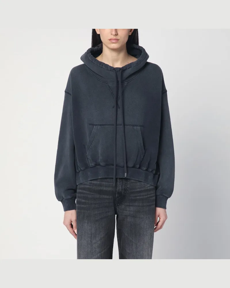R13 Marineblaues Sweatshirt aus ausgewaschener Baumwolle Blau