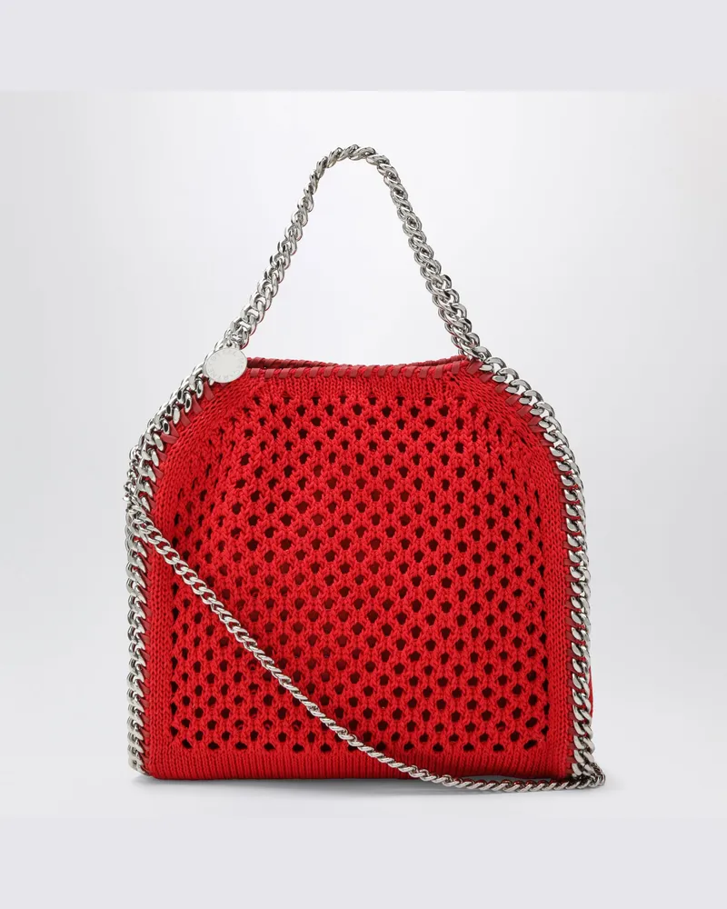Stella McCartney Rote Falabella Mini Tote Bag aus Mesh Red