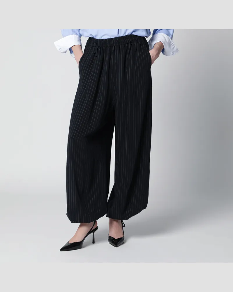 FRANKIE Shop Jogginghose Oakdale mit Nadelstreifen in Navy/Weiß Blue