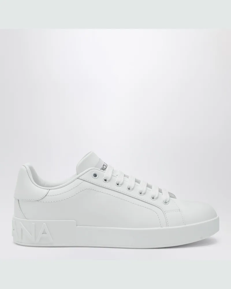 Dolce & Gabbana Weiße Portofino-Sneakers aus Leder White