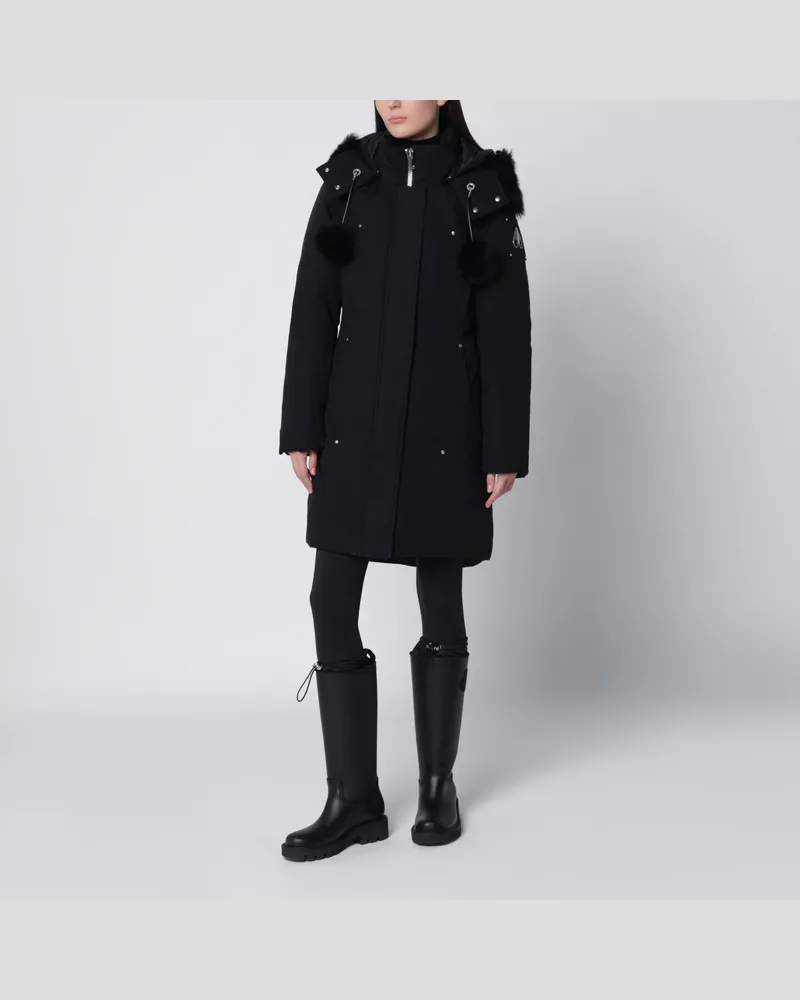 Moose Knuckles Parka Stirling Original in Schwarz aus Baumwollmischung Black
