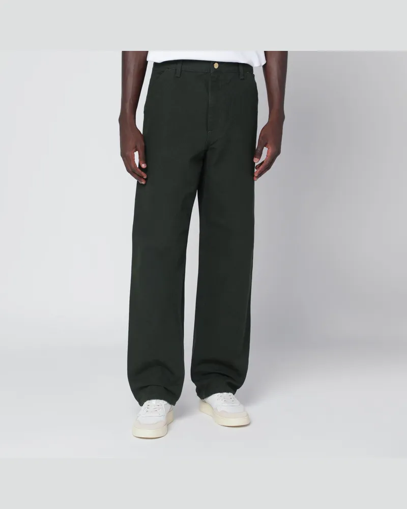 Carhartt WIP Single Knee Pant Olive aus Bio-Baumwoll-Canvas Green