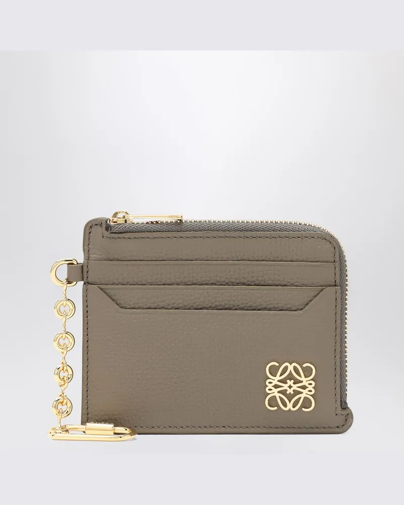 Loewe Anagram-Kartenetui in Taupe mit Kette Braun
