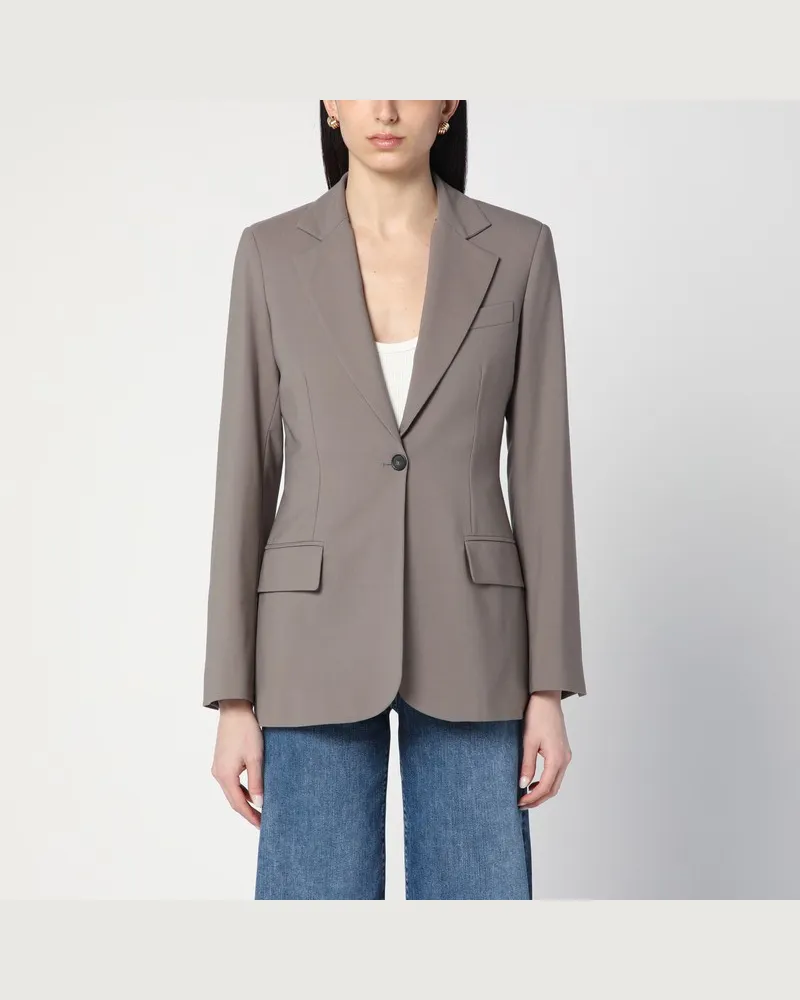 Erika Cavallini Einreihige Jacke in Taupe-Farbe Braun