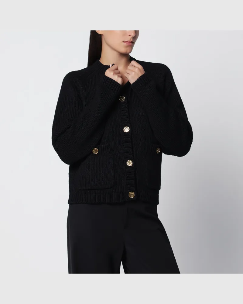 Totême Schwarzer Cardigan aus Bio-Baumwolle Black
