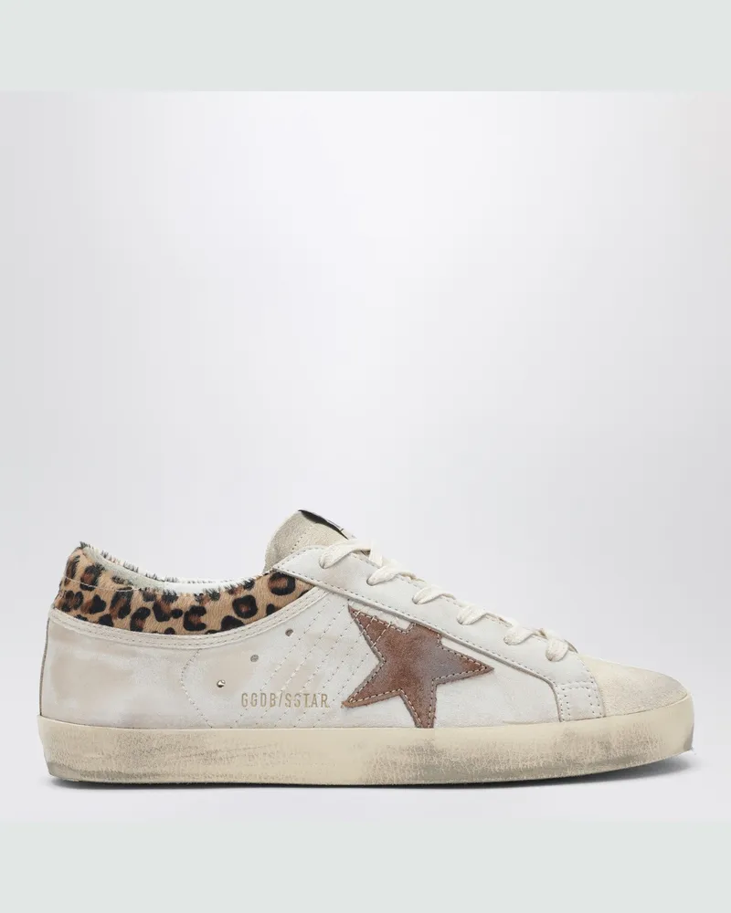 Golden Goose Super-Star Sneaker in Beige mit Ponyfell-Details 