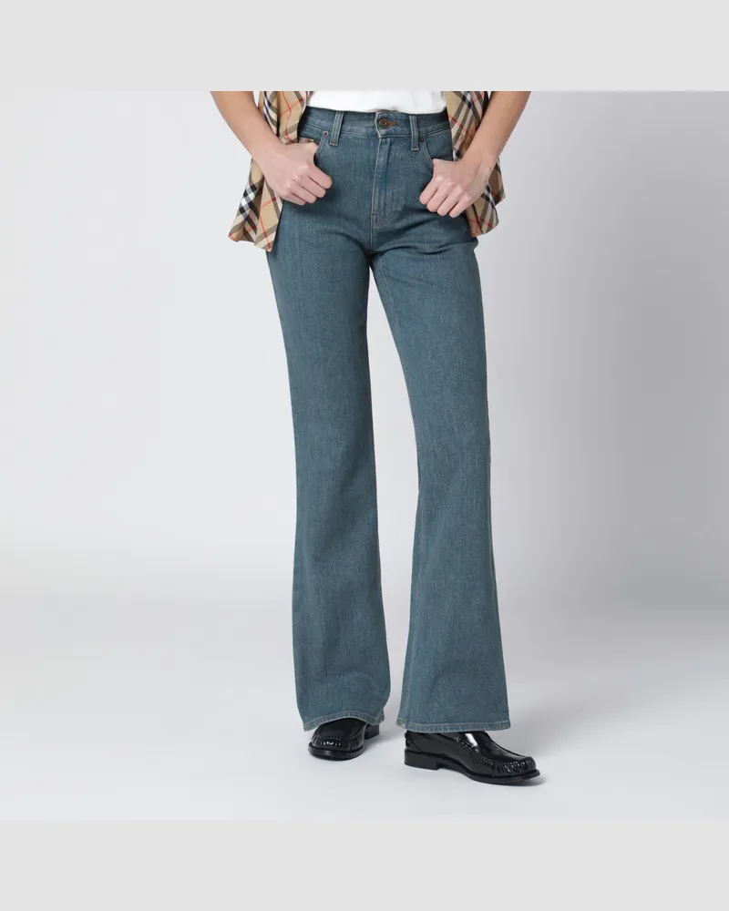 Burberry Mittelblaue Jeans mit Tasche im Check-Muster Blue