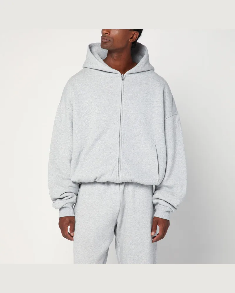 Entire Studios Graues Sweatshirt mit Reißverschluss aus Baumwolle Grey