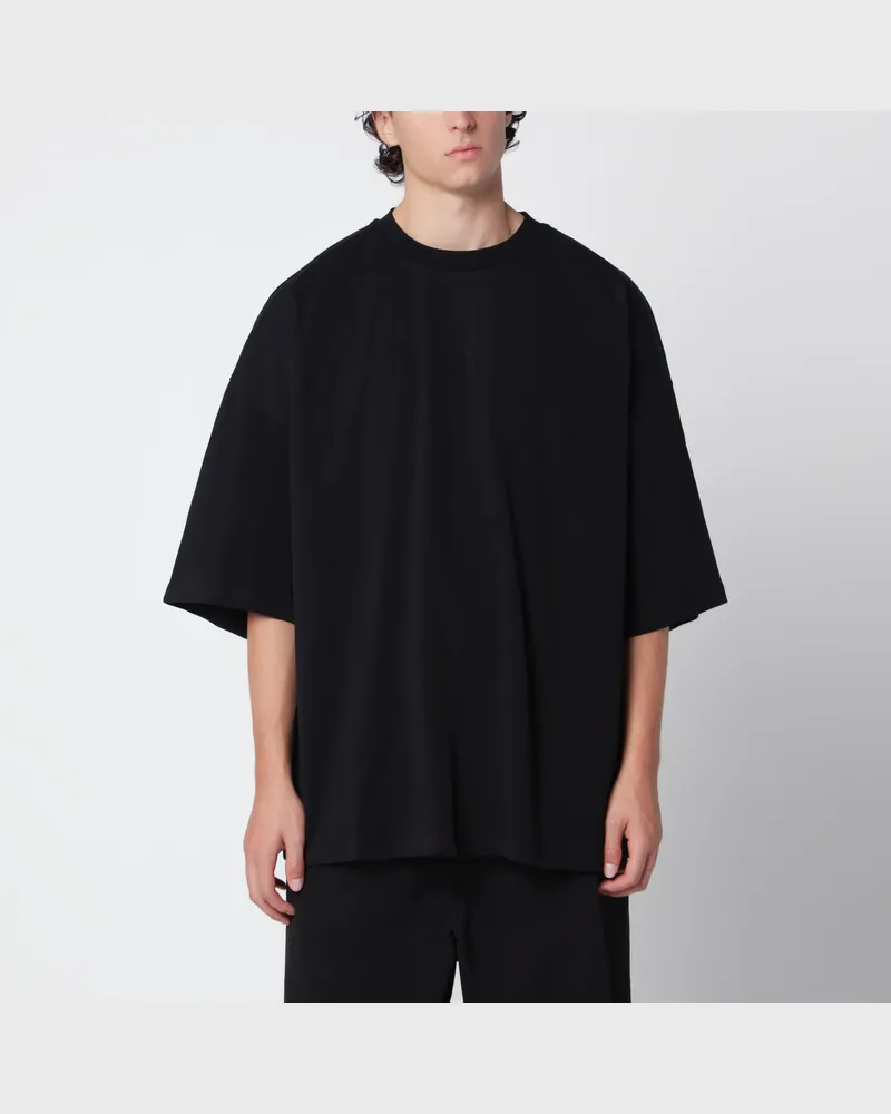 Entire Studios Heavy Boxy T-Shirt aus schwarzer Baumwolle Black