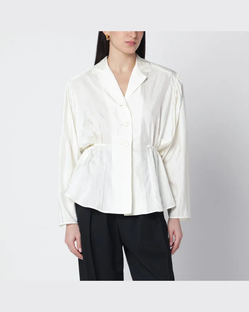 Chloé Elfenbeinfarbene Bluse aus Seidenmix Beige