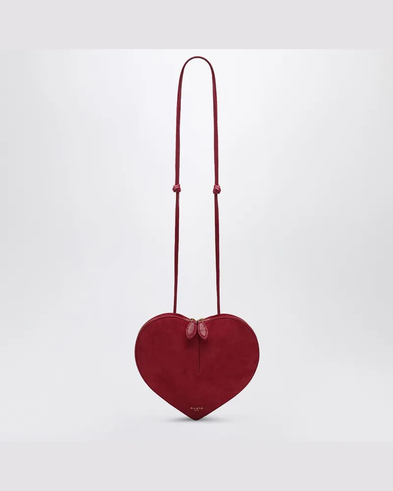 Alaïa Le-Coeur-Tasche aus himbeerfarbenem Wildleder 