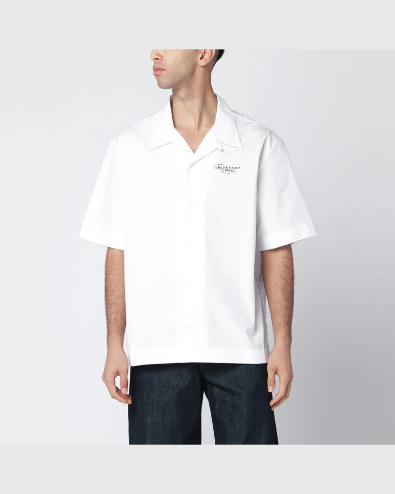 Givenchy Weißes Popelinehemd mit Logoprint White