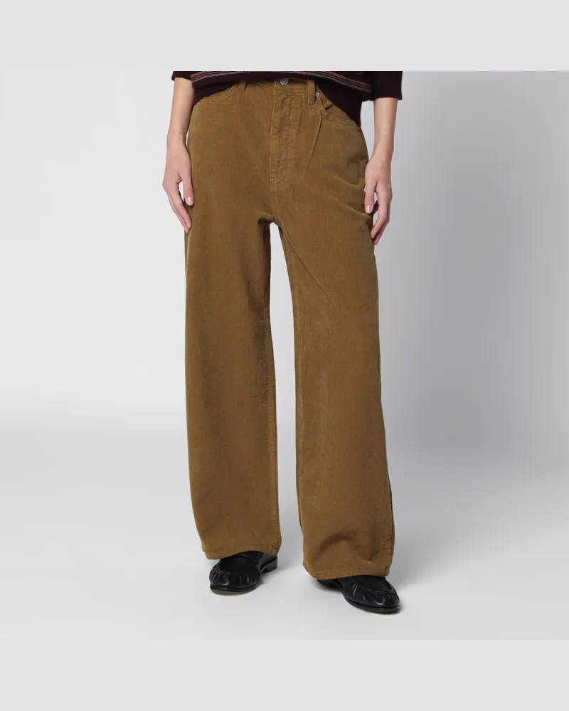 Dunst Weit geschnittene olivgrüne Cordjeans Green
