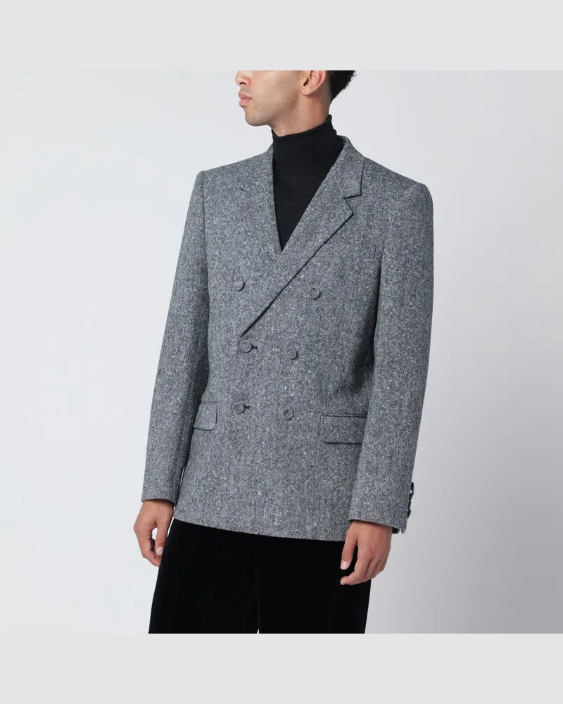 Valentino Garavani Doppelreihige Jacke aus Natté-Wollbouclé Eindruck