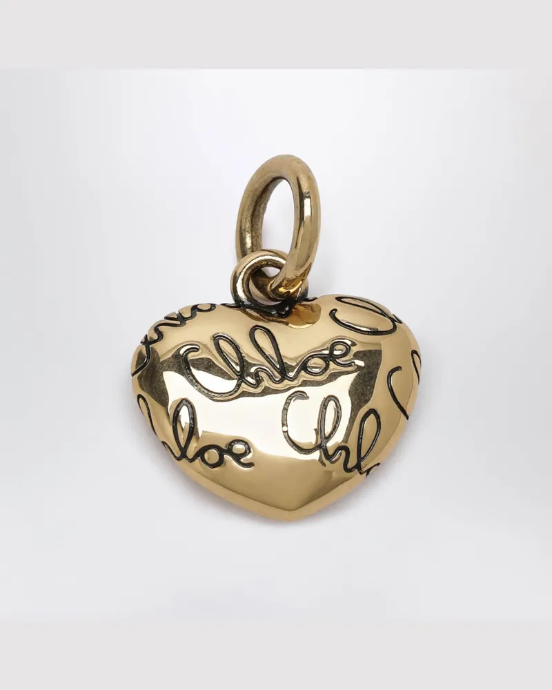 Chloé Alphabet Herzanhänger aus Messing mit Logo in Gold Metal