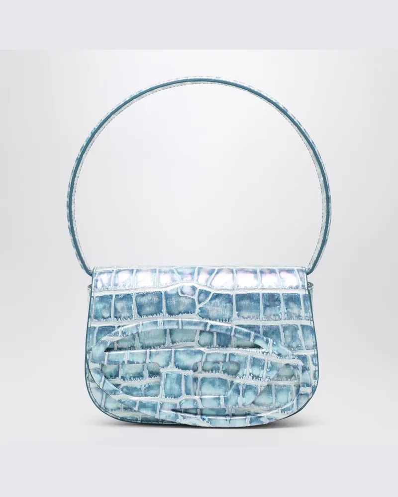 Diesel Schultertasche 1DR-Iconic blaue Kokosnuss-Effekt Hellblau