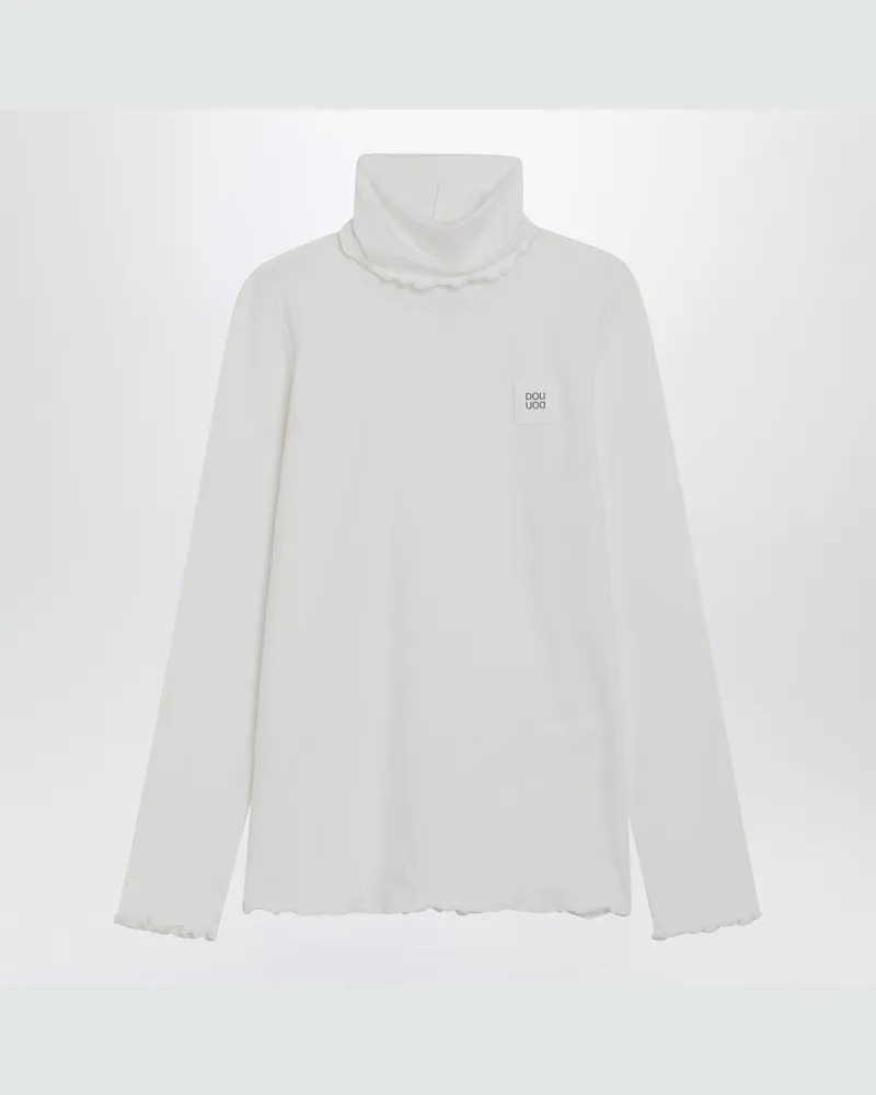 DOUUOD Rollkragenpullover aus Baumwollmischung in Elfenbein White