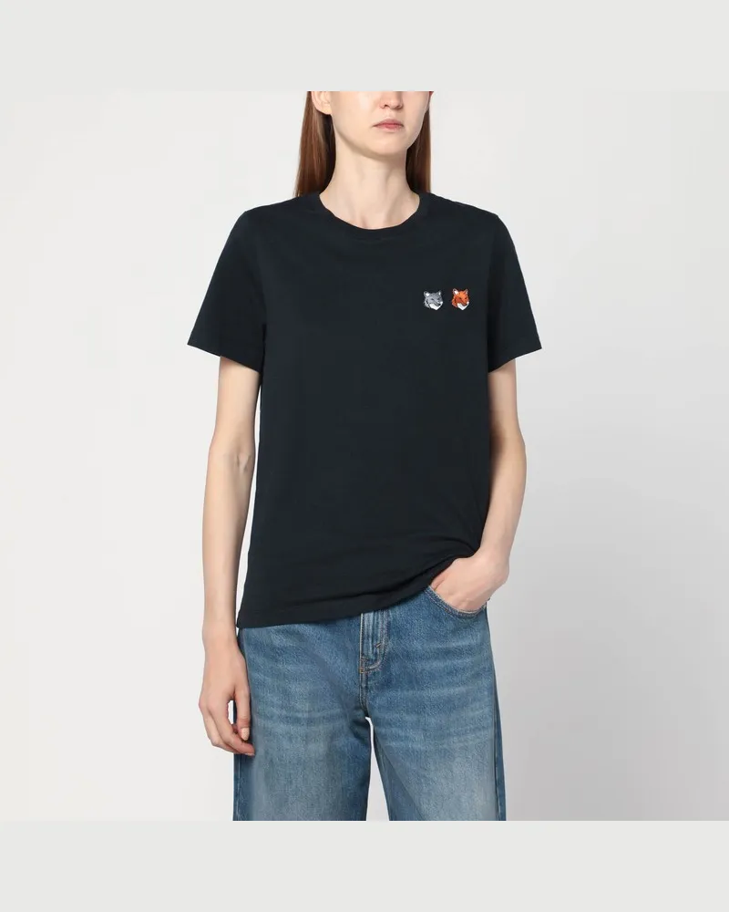 Kitsuné T-Shirt aus anthrazitgrauer Baumwolle Grau