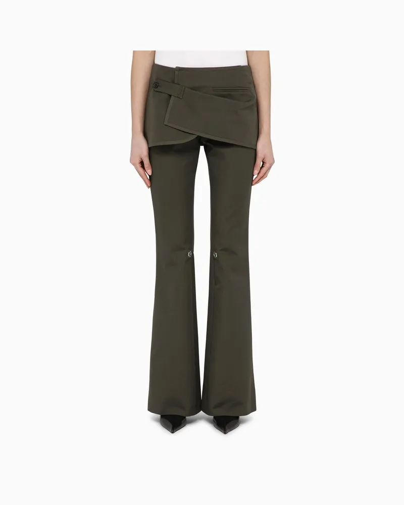 Courrèges Militärgrüne Hose mit Minirock aus Baumwolle Grün