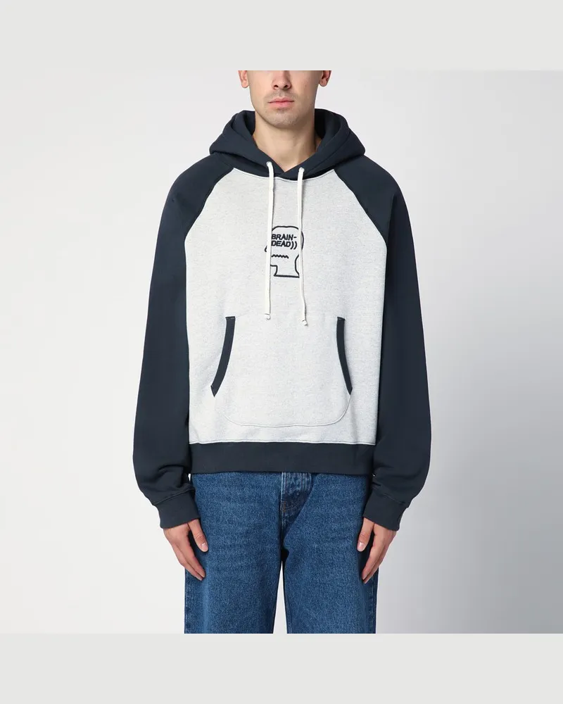 Brain Dead Hellgrauer/marineblauer Hoodie Blau