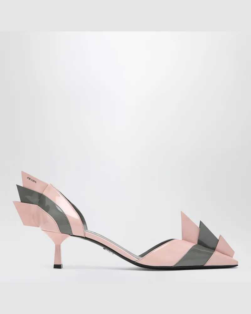 Prada Lacklederpumps in Orchidee/Stahl Pink