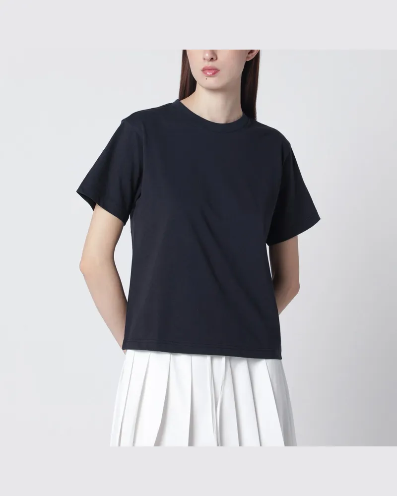 Dunst Marineblaues Baumwoll-T-Shirt Blue
