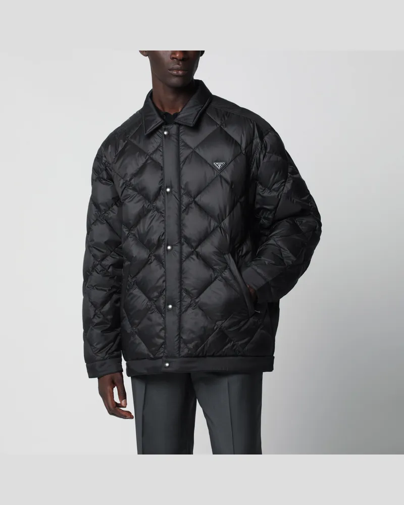 Prada Schwarze gesteppte Re-Nylon Jacke Black