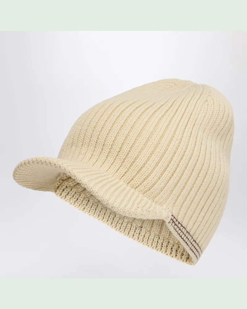 adidas Wollkappe mit Schirm in Cremefarbe White