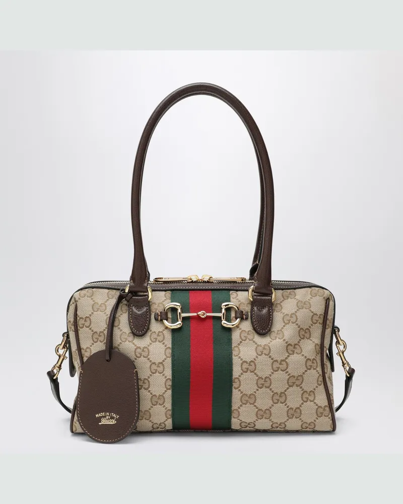Gucci Borsetto-Tasche in mittlerer Größe aus GG-Stoff in Beige Beige