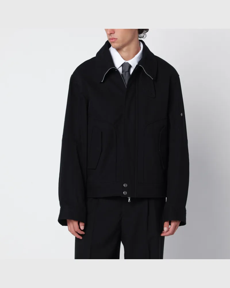 Dries van Noten Schwarze Baumwolljacke Black