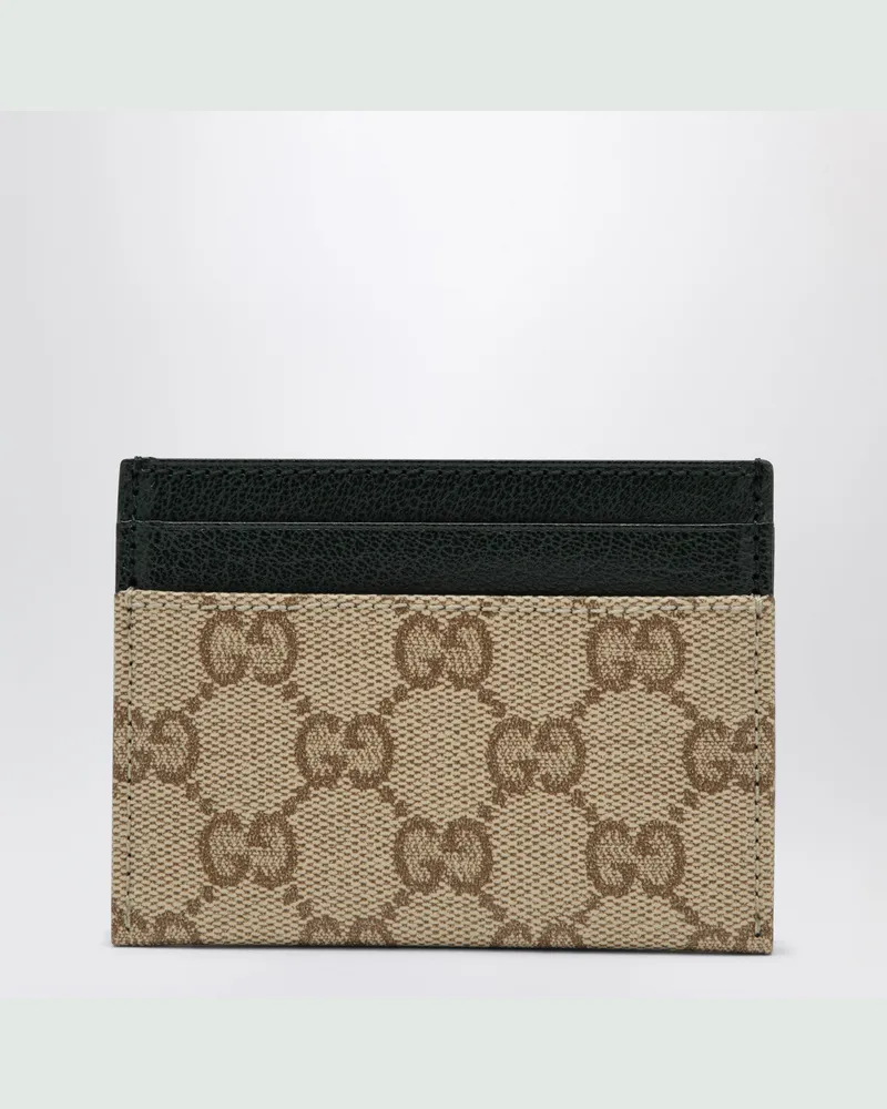 Gucci Essence Classic Kartenetui aus GG-Canvas in Beige Sand Beige